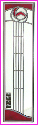 Mackintosh Mirror Art School Rosebud Red & Frost 